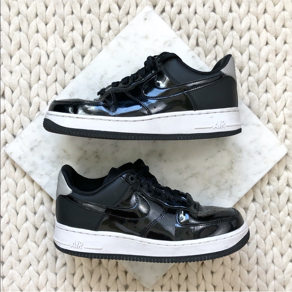 Nike Black Patent Air Force Ones